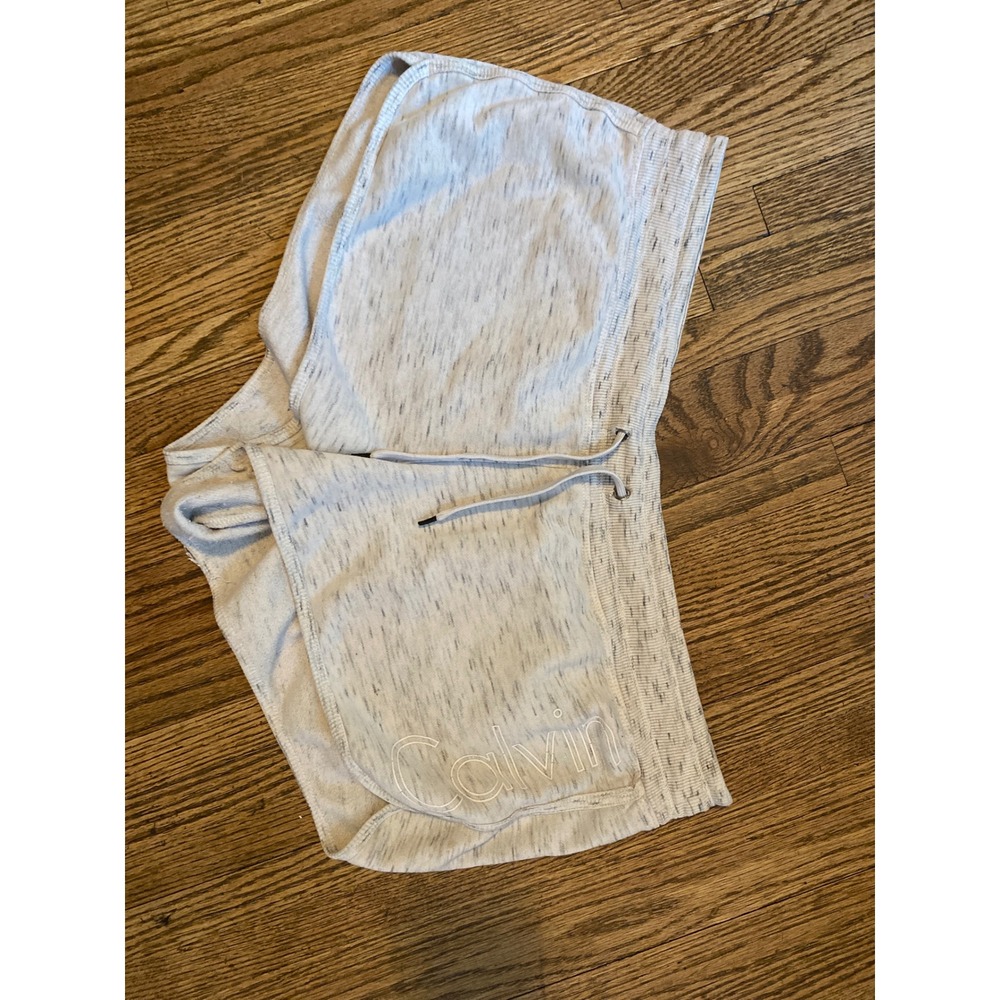 Calvin Klein Performance Grey Space Dye Lounge Shorts Embroidered Logo Womens L
